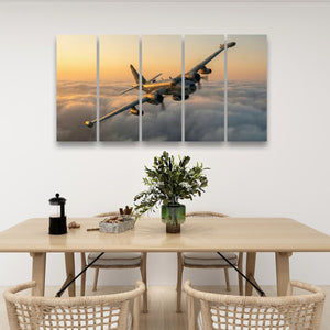 Golden Sentinel – P2V Neptune Military Plane 5-Panel Canvas Wall Art