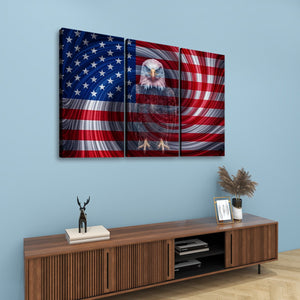 Spirit of America – Ghost Eagle US Flag Swirl 5-Panel Canvas Wall Art