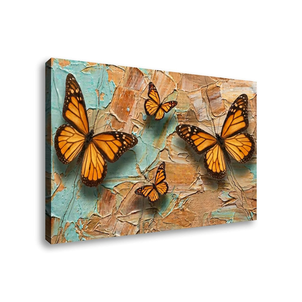 Pastel Oil Type Painting Monarch Butterfly Butterflies 1, 3, 5-Panel Split Canvas Wall Art