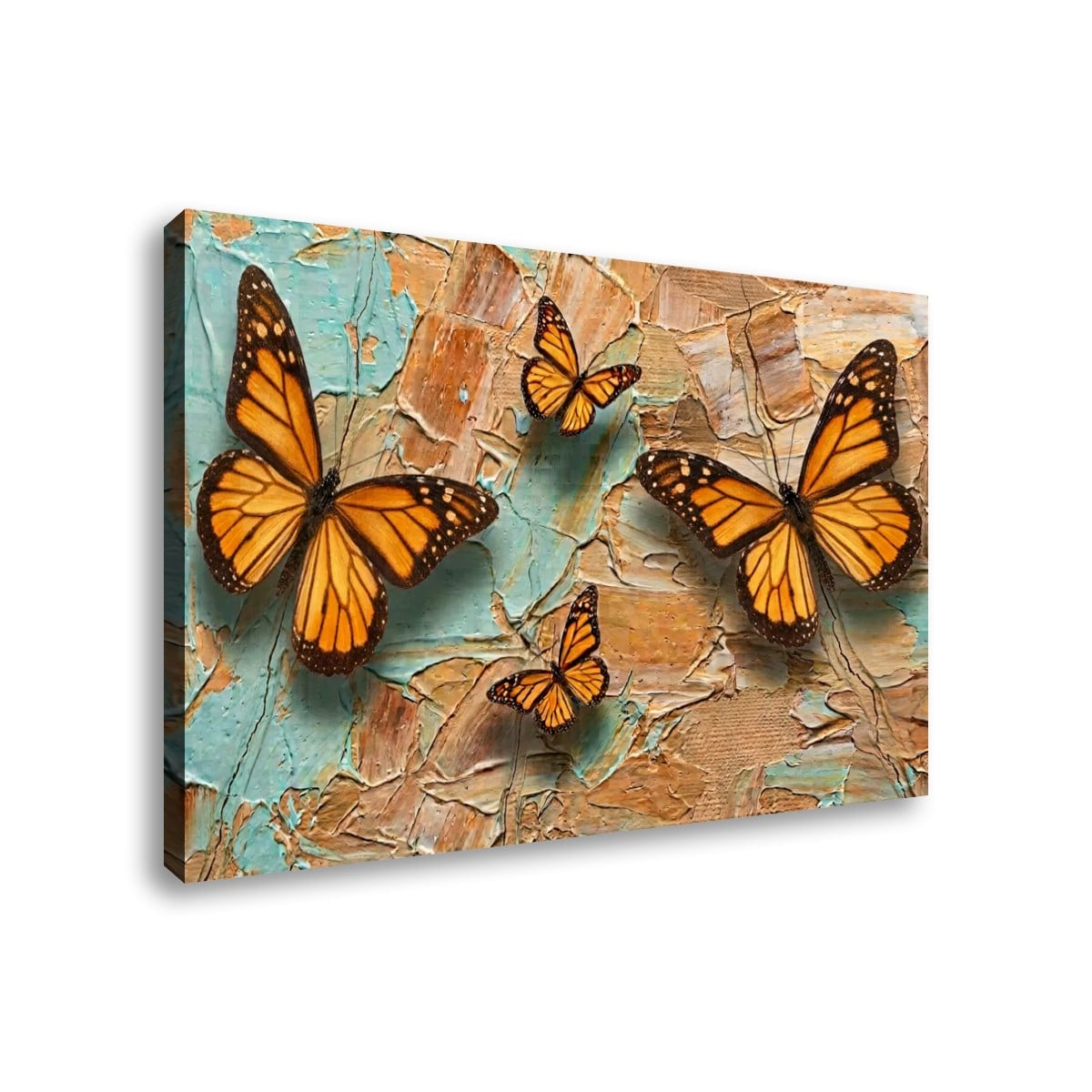 Pastel Oil Type Painting Monarch Butterfly Butterflies 1, 3, 5-Panel Split Canvas Wall Art