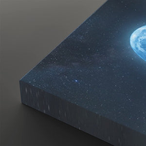 Blue Moon – Moonrise Over Water Canvas Wall Art