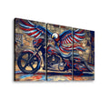 American Bagger Dresser Canvas Wall Art — Red, White & Blue Eagle, Stretched Swoop Bags