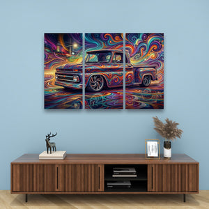 1966 Chevy C10 Stepside Shortbed – Abstract Fidelity 5-Panel Canvas Wall Art