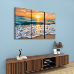 Golden Tide – Sunset Beach Surf Canvas Wall Art
