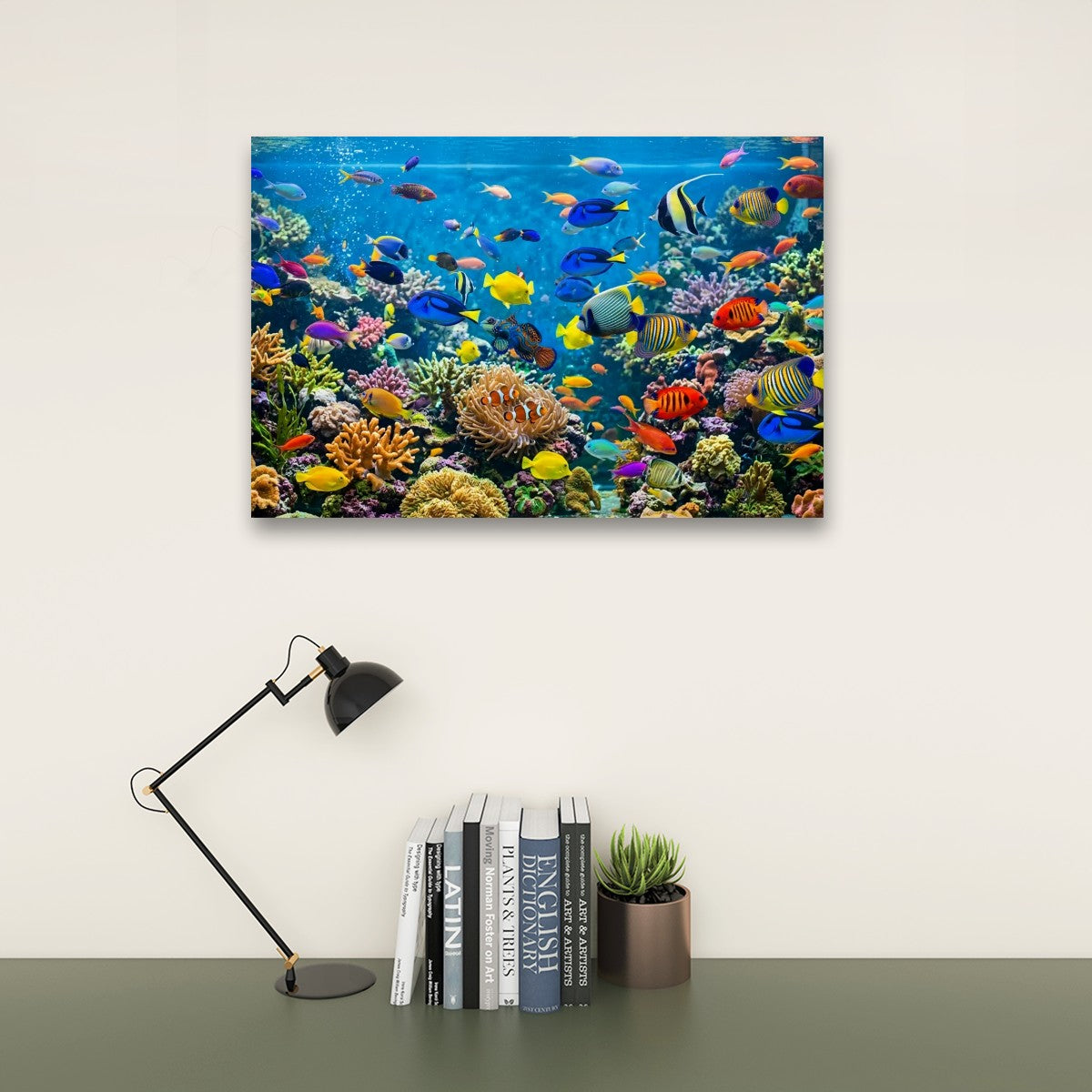 Colorful Fish Aquarium Canvas Wall Art — Vibrant Multi-Panel Print
