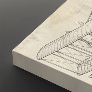 First Flight — Wright Brothers Sketch 5-Panel Canvas Wall Art