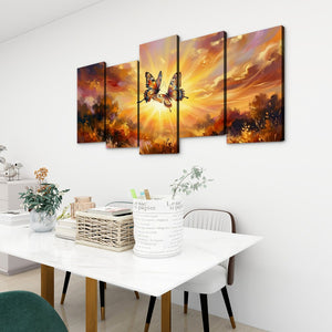 Golden Hour Butterflies – Warm & Ethereal Canvas Wall Art