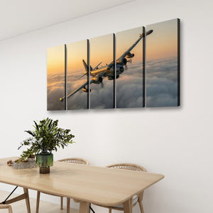 Golden Sentinel – P2V Neptune Military Plane 5-Panel Canvas Wall Art