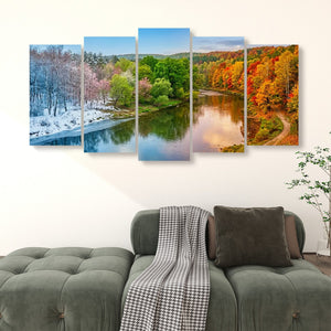 Four Seasons — Winter, Spring, Summer & Fall Canvas Wall Art