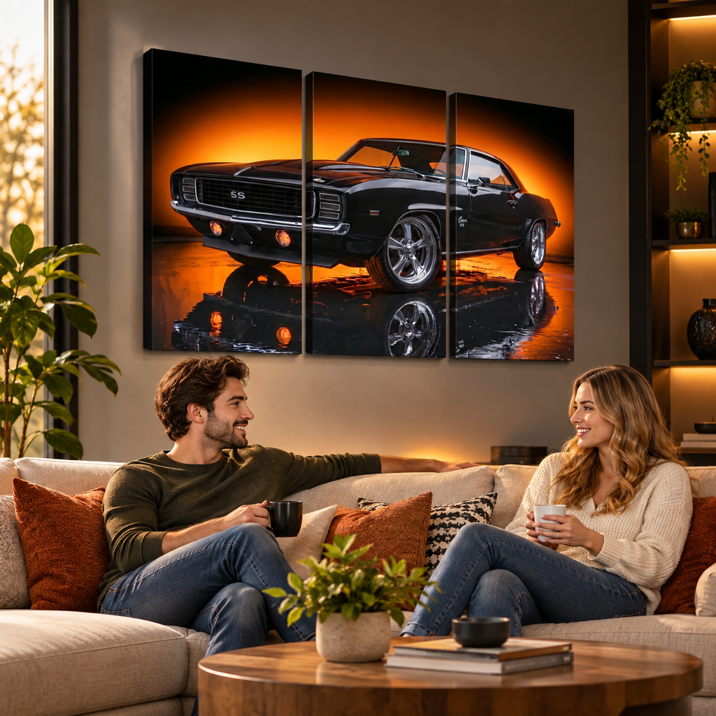 1969 Camaro RS SS Canvas Panel Wall Art