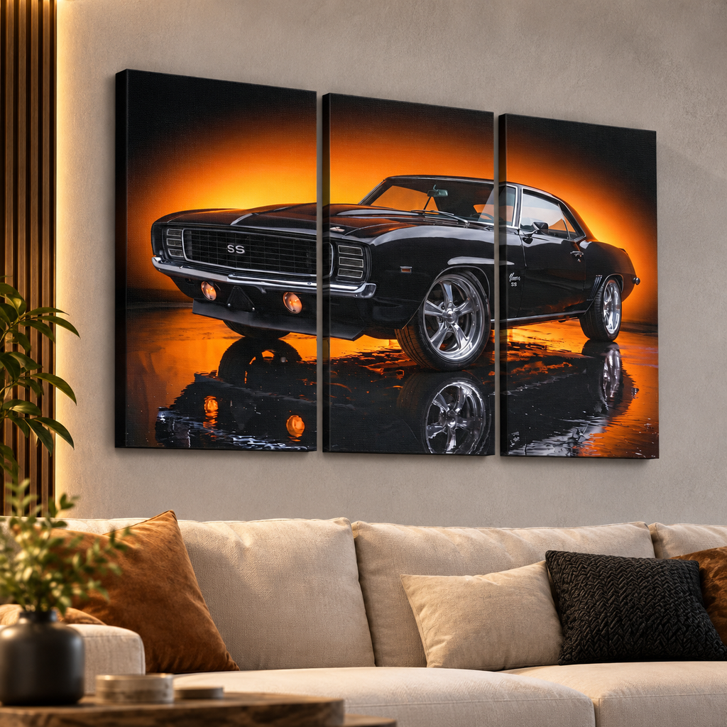 1969 Camaro RS SS Canvas Panel Wall Art