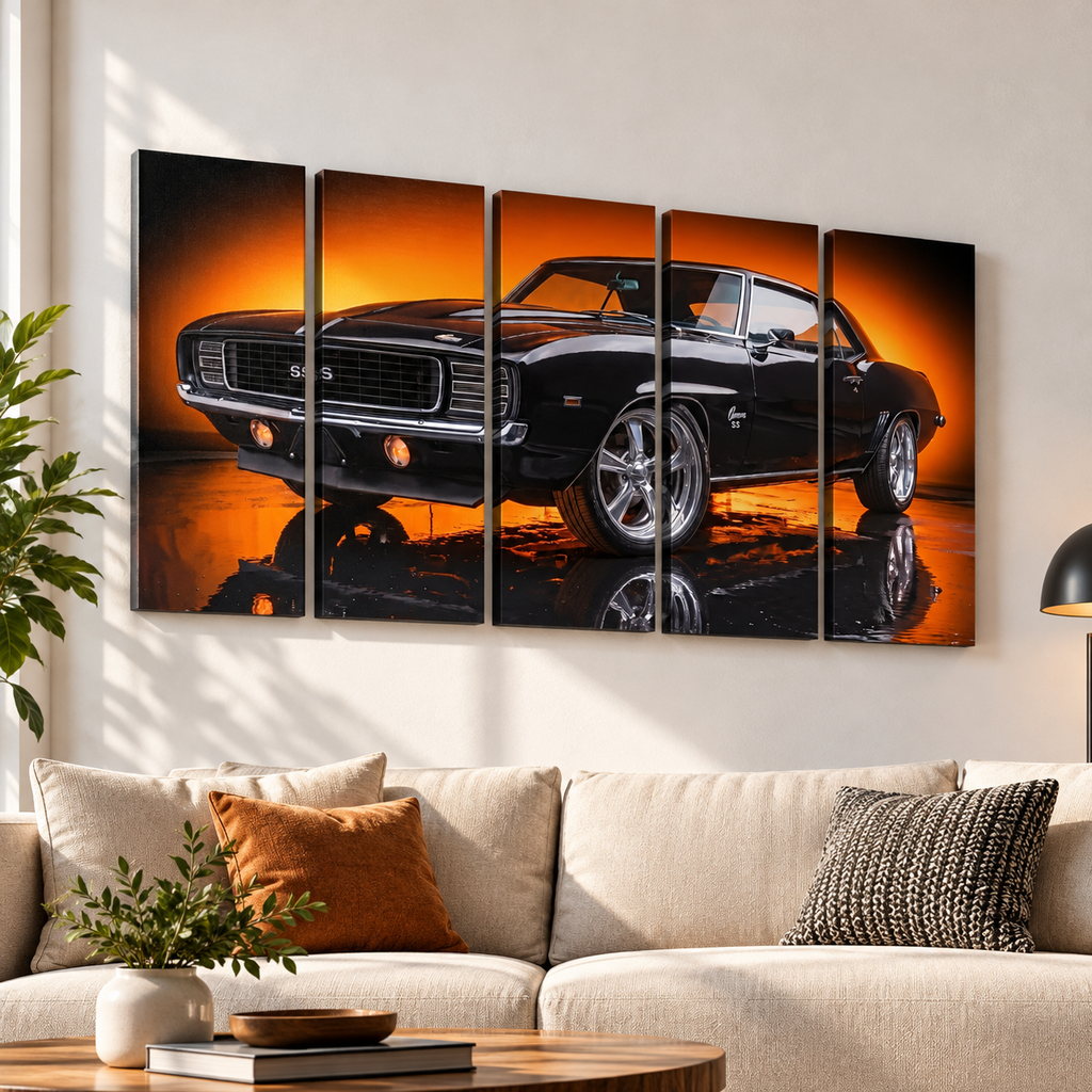 1969 Camaro RS SS Canvas Panel Wall Art