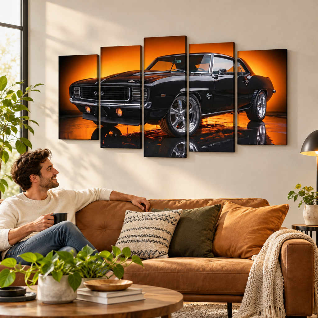 1969 Camaro RS SS Canvas Panel Wall Art
