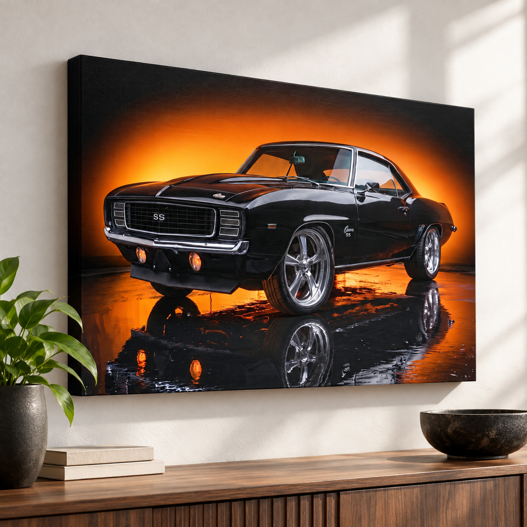 1969 Camaro RS SS Canvas Panel Wall Art