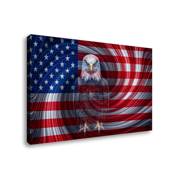 Spirit of America Canvas Wall Art – Ghost Eagle US Flag Swirl | Multi-Panel Patriotic Print
