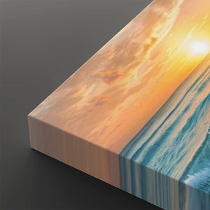 Golden Tide – Sunset Beach Surf Canvas Wall Art
