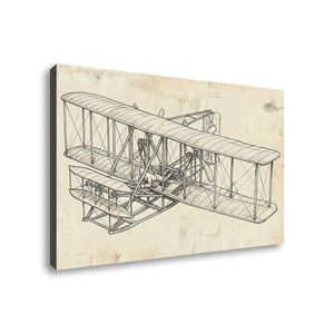 First Flight — Wright Brothers Sketch 5-Panel Canvas Wall Art