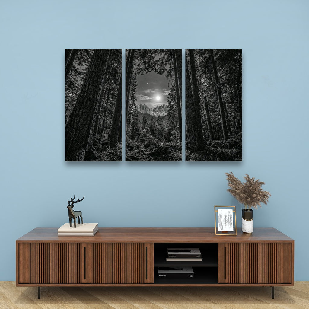 Enchanted Moonlit Forest Living room wall decor over sofa