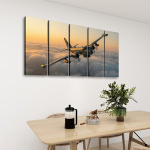 Golden Sentinel – P2V Neptune Military Plane 5-Panel Canvas Wall Art