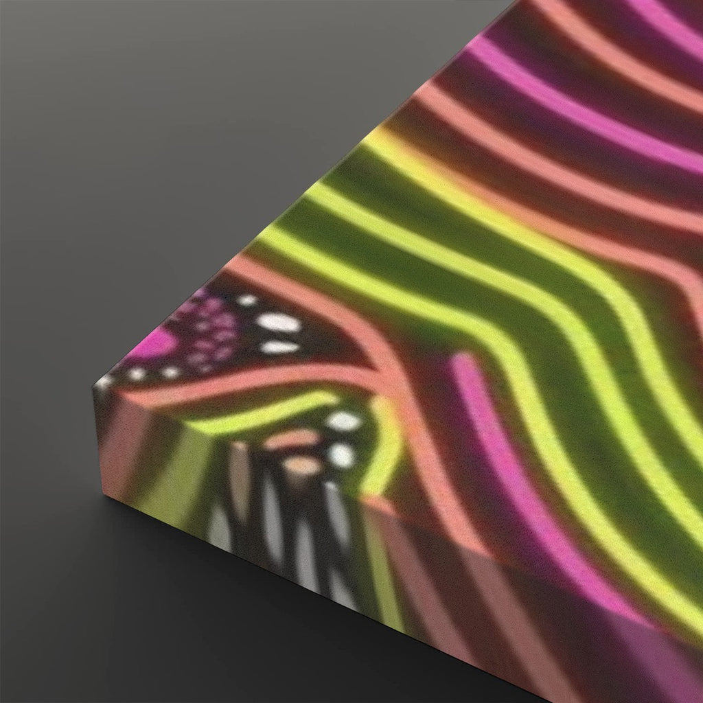 Neon Wings Psychedelic Butterfly Canvas Wall Art – Vibrant Abstract Print | 1, 3 & 5 Panel