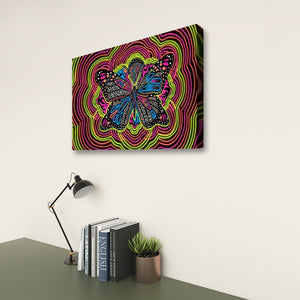 Neon Wings – Psychedelic Butterfly Multi-Panel 3 and 5 Panel Canvas Wall Art
