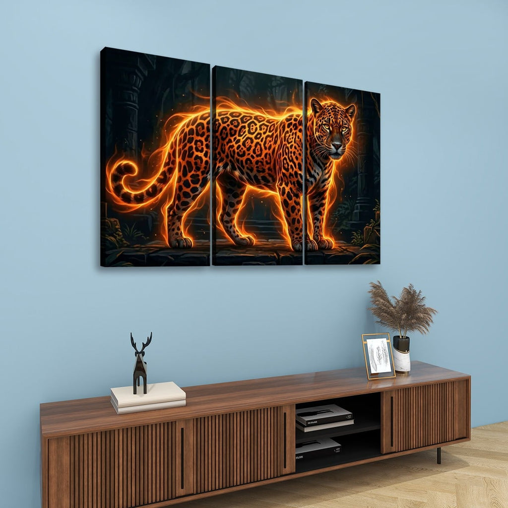 Multi-Panel Split Canvas Abstract Tiger Wall Art Print