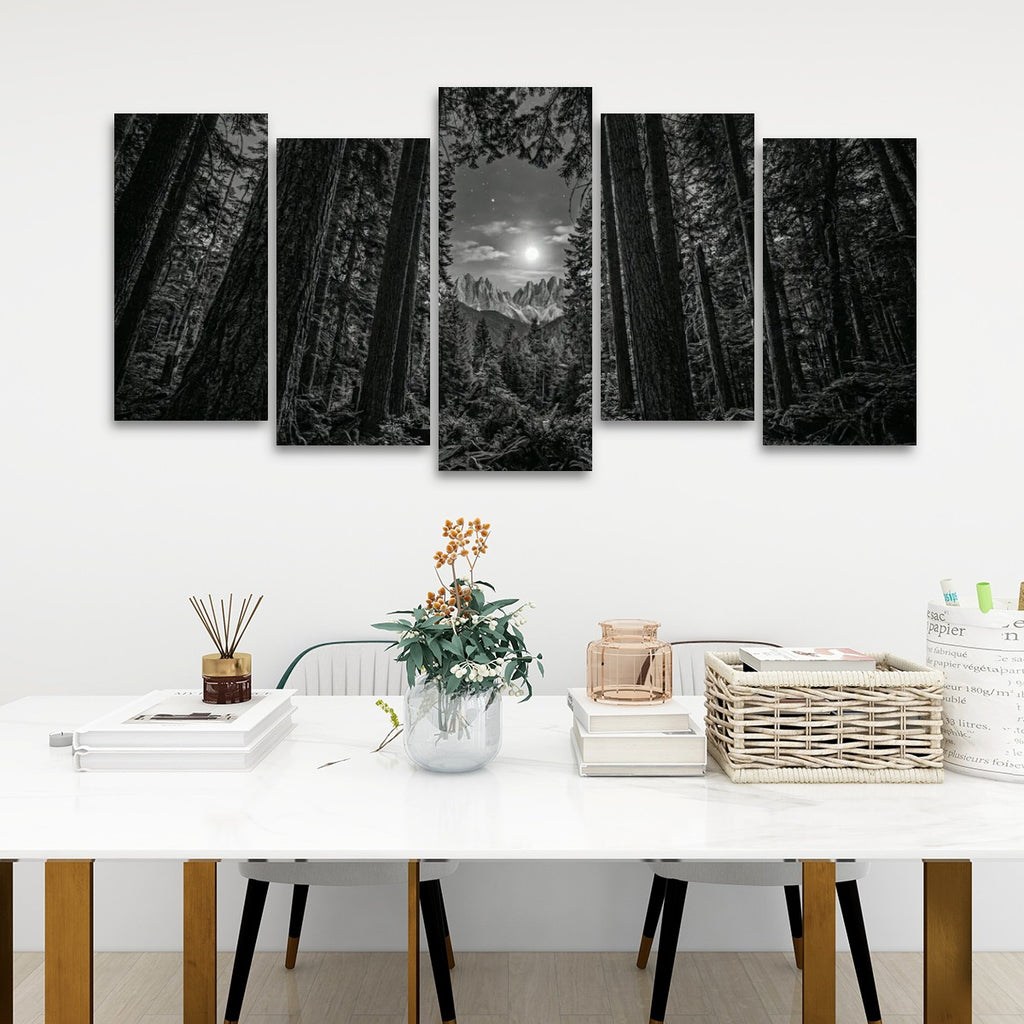Enchanted Moonlit Forest Living room wall decor over sofa