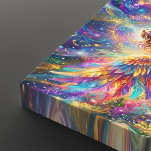 Celestial Fracture – Psychedelic Angel Canvas Wall Art