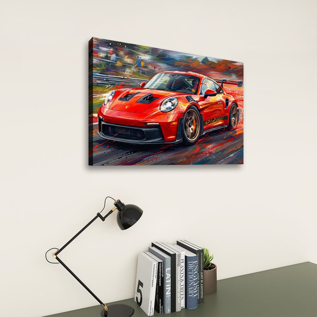 Porsche 911 GT3 Large Canvas Wall Art Mancave Garage Panel Print – 5-Panel Level