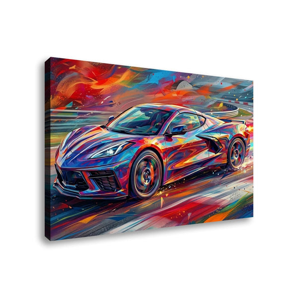 Abstract Corvette Canvas Wall Art – The American Icon | 3 & 5 Panel Garage Décor Print