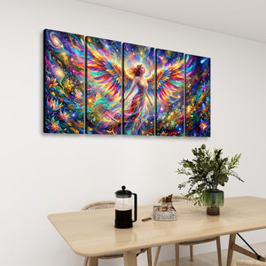 Celestial Fracture – Psychedelic Angel Canvas Wall Art