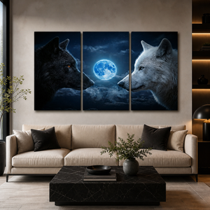Blue Moon Wolves – Multi-Panel Canvas Wall Art