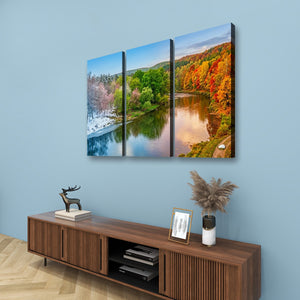 Four Seasons — Winter, Spring, Summer & Fall Canvas Wall Art
