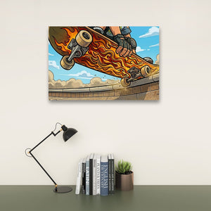 Kids Room Skateboard Canvas Wall Art – Bold Street Style Print | 1, 3 & 5 Panel