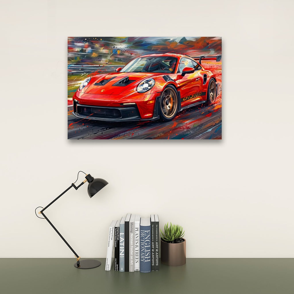 Porsche 911 GT3 Large Canvas Wall Art Mancave Garage Panel Print – 5-Panel Level