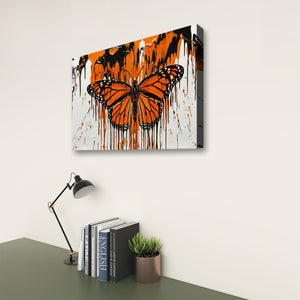 Reign of Color – Monarch Butterfly Dripping Paint 5-Panel Canvas Wall Art