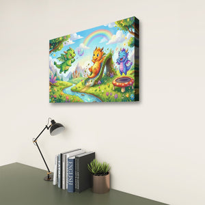 Playful Dragons Wall Art – 1, 3 & 5 Panel Canvas Print