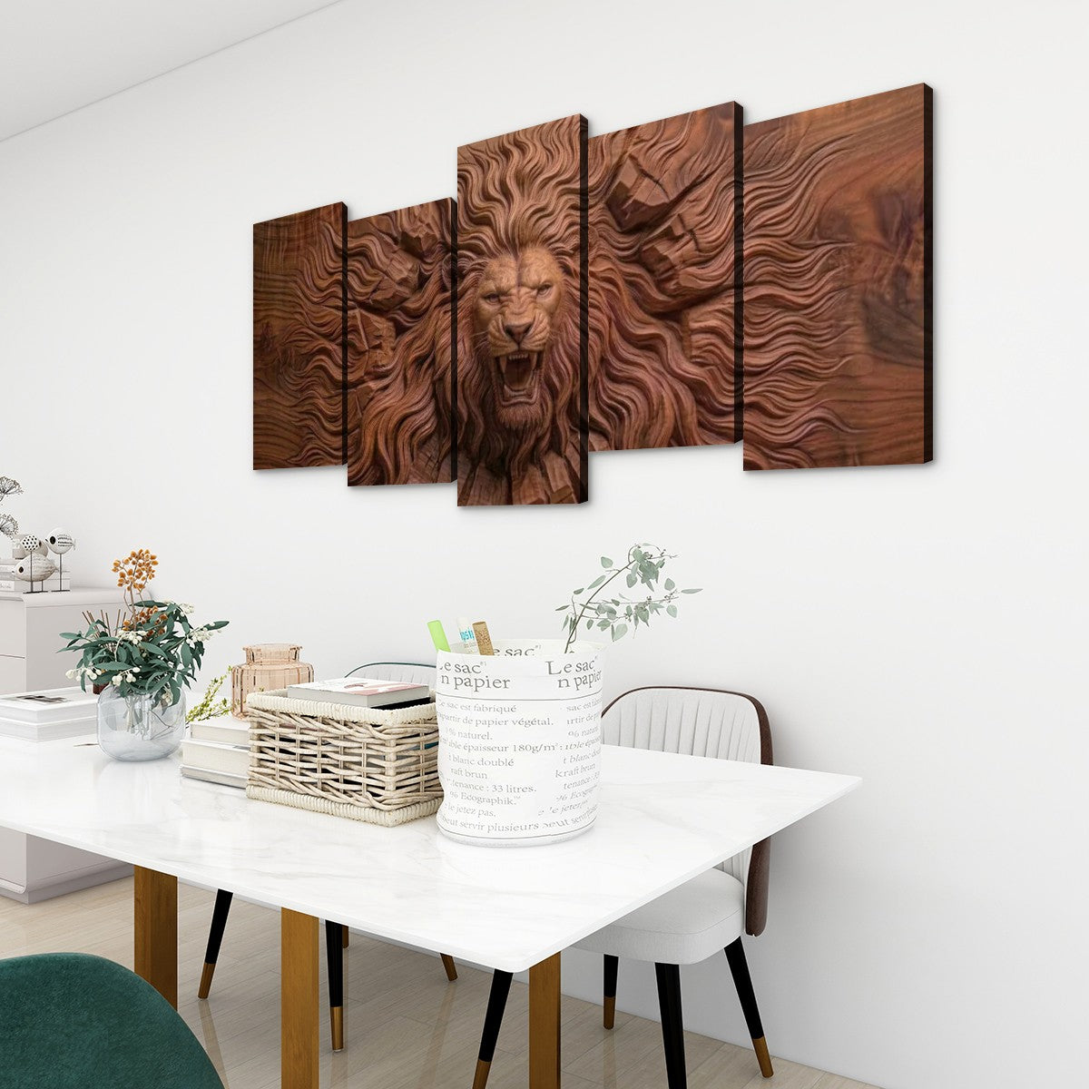 Multi-Panel Lion Canvas Wall Art | Wildlife Multi-Panel Print