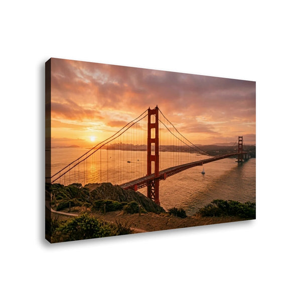 Golden Gate Bridge Canvas Wall Art – Golden Hour San Francisco | Multi-Panel Landmark Print