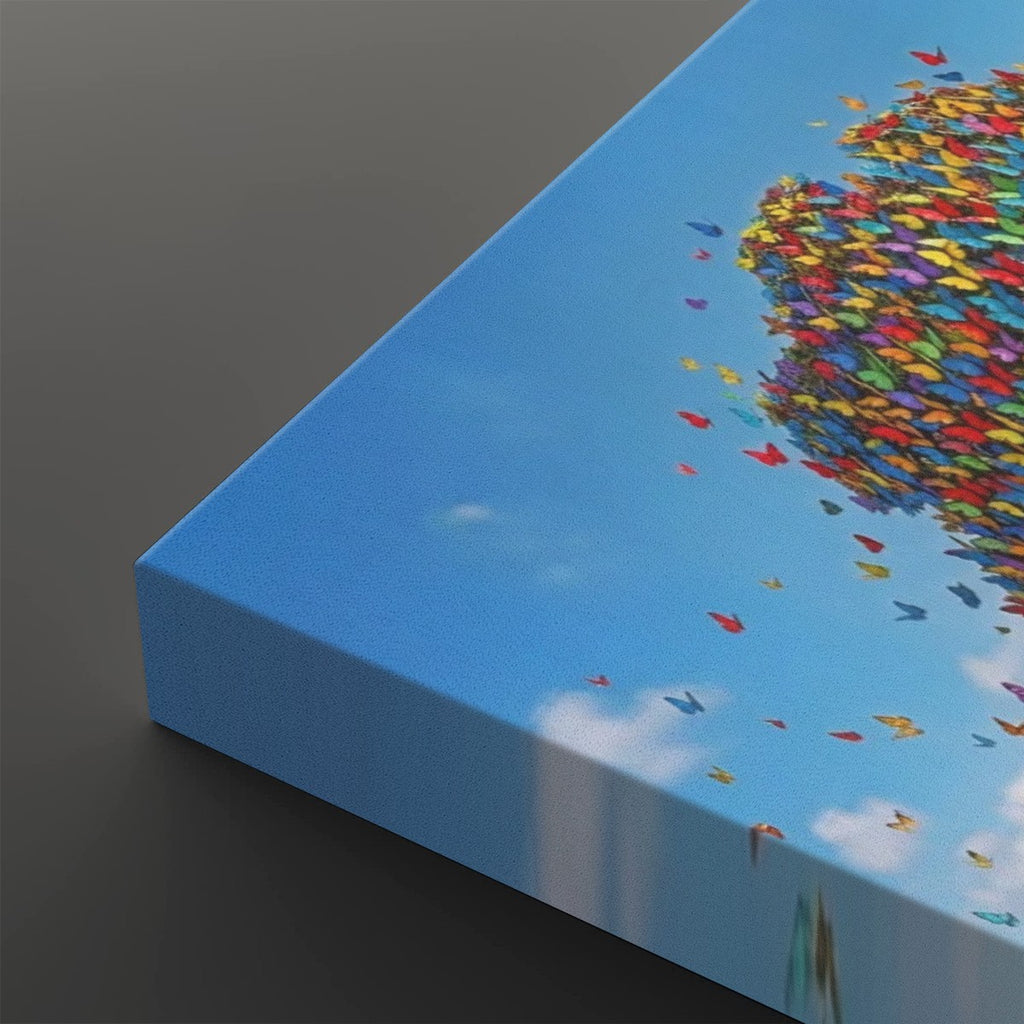 Color Burst Butterfly Tree — Multi-Color Abstract Canvas Wall Art