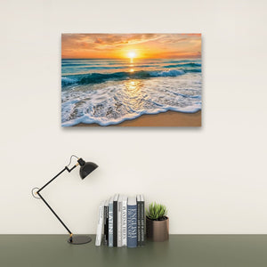 Golden Tide – Sunset Beach Surf Canvas Wall Art