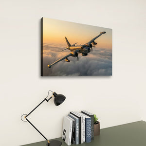 Golden Sentinel – P2V Neptune Military Plane 5-Panel Canvas Wall Art