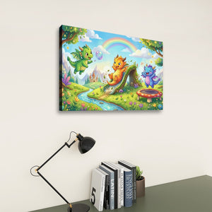 Playful Dragons Wall Art – 1, 3 & 5 Panel Canvas Print