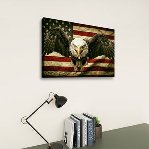 Vintage Eagle Flag - Single, 3 & 5 Panel Staggered Canvas Wall Art