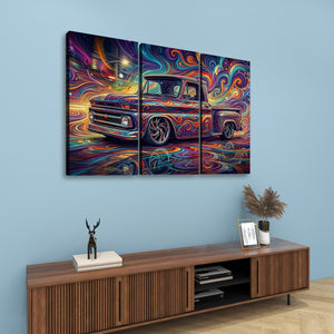 1966 Chevy C10 Stepside Shortbed – Abstract Fidelity 5-Panel Canvas Wall Art