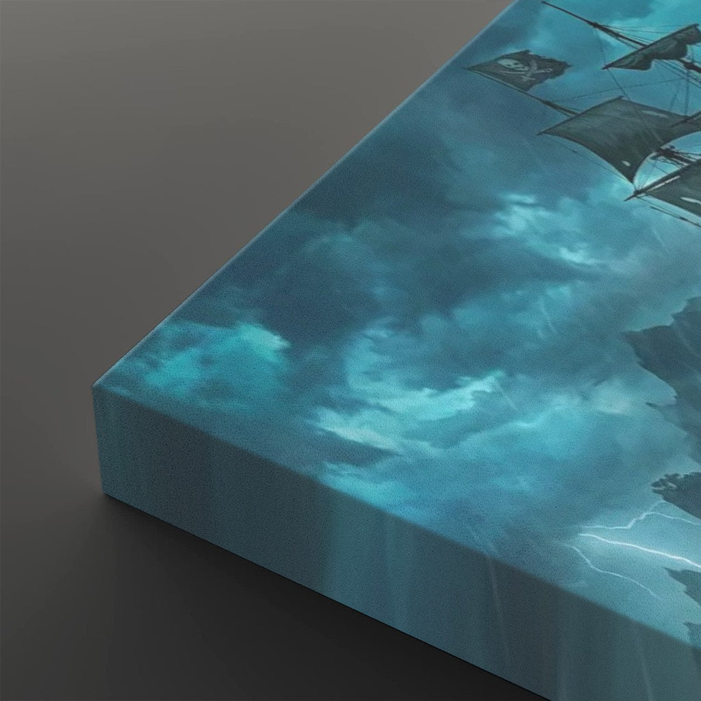 1, 3, 5 Panel Canvas Panel Wall Art Decor Stormy Seas Pirate Ship at Sea