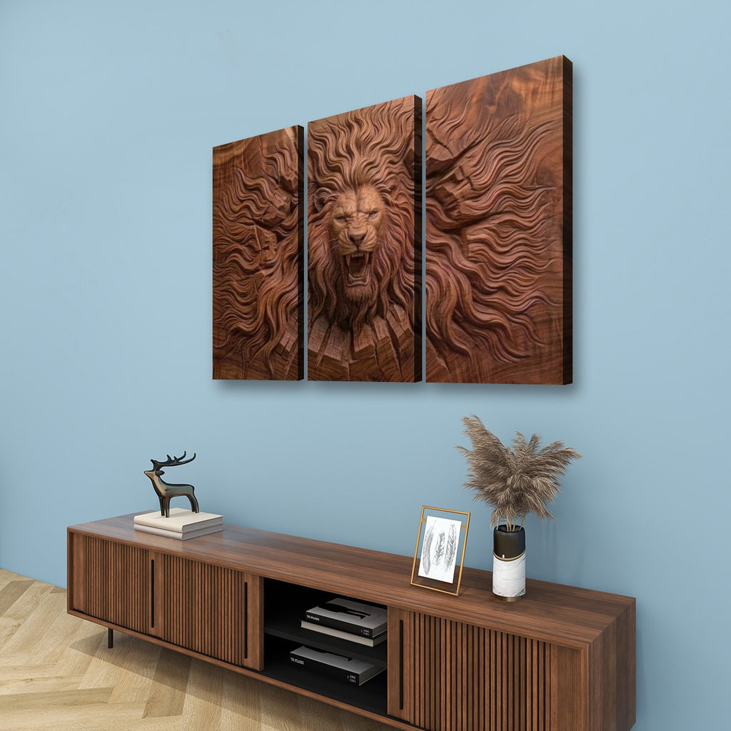 Multi-Panel Lion Canvas Wall Art | Wildlife Multi-Panel Print