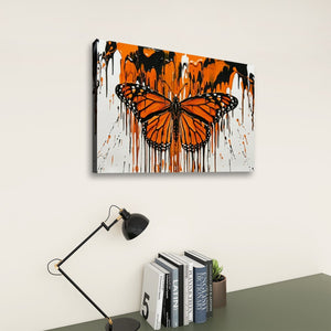 Reign of Color – Monarch Butterfly Dripping Paint 5-Panel Canvas Wall Art