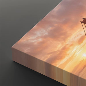 Golden Gate at Golden Hour – 5-Panel Canvas Wall Art