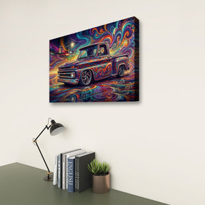 1966 Chevy C10 Stepside Shortbed – Abstract Fidelity 5-Panel Canvas Wall Art
